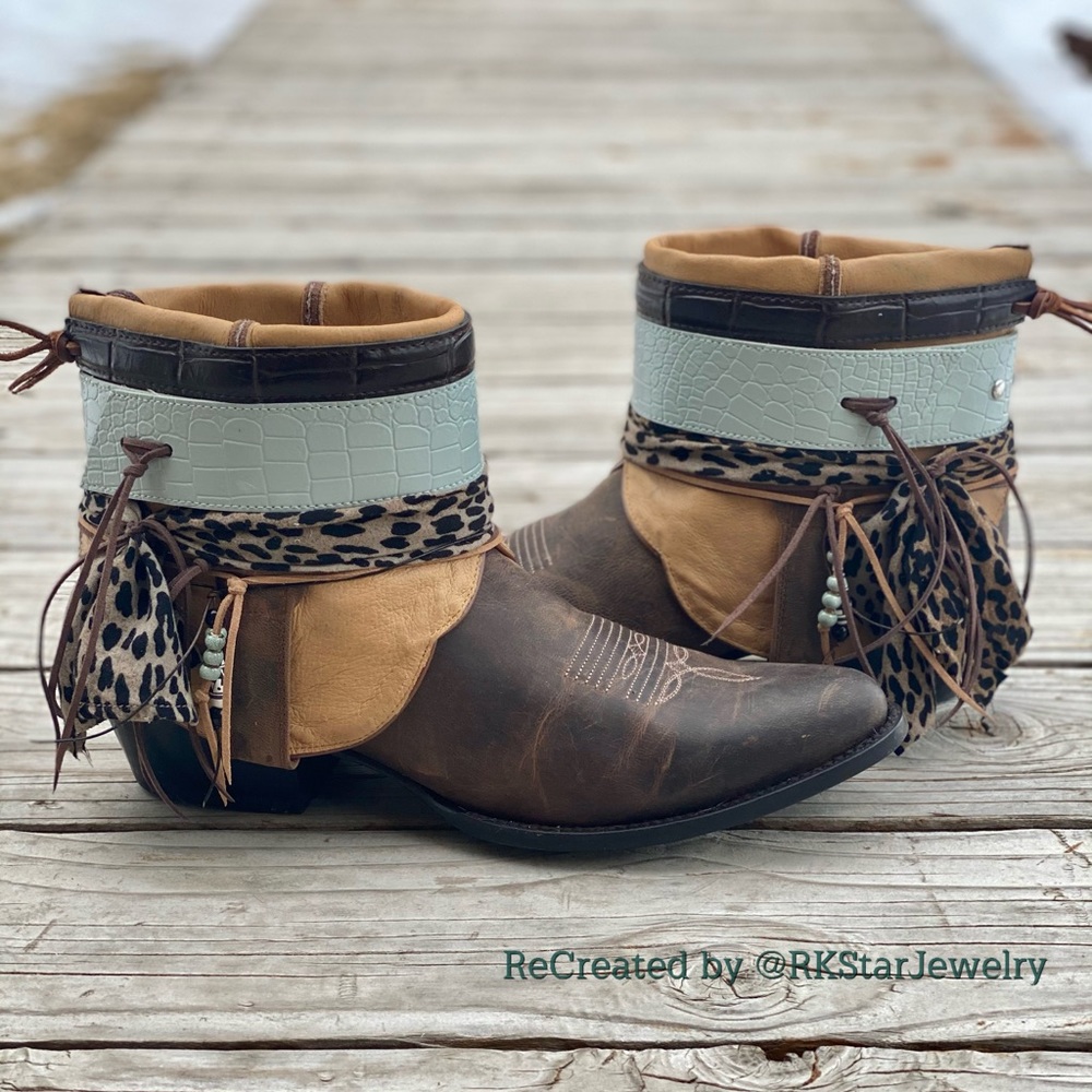 Sz 11 Dark Brown Distressed Cowgirl Ankle Bootie